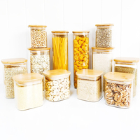 Mini récipients de stockage des aliments 50ml 80ml 100ml 120ml 150ml bocal en verre Borosilicate avec couvercle en bambou