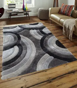 几何地毯瓷砖3D蓬松地毯客厅大挺杆灰色Alfombra