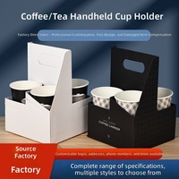 Supports de tasses en papier kraft épais jetables personnalisables pour l'emballage de café, lait et thé à emporter - Utilisation pour boissons, tasses personnalisables