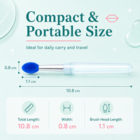 Applicateur de rouge à lèvres en silicone transparent, minimaliste, portable et réutilisable, avec poignée, pour le maquillage cosmétique