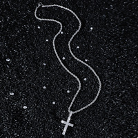 Collier chaîne en alliage avec pendentif croix plaqué or et zircon incrusté 4MM, style Hip Hop, pour hommes et femmes, cadeau, nouvelle arrivée