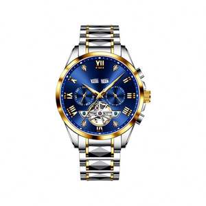 Reloj Mecánico de Oro con Moissanita al por Mayor para Hombre, Relojes Automáticos Multifuncionales con Cronómetro, Reloj de Pulsera Impermeable con Fecha - Product Image 1