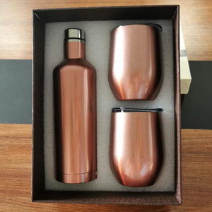 Set regalo bicchiere <span class=keywords><strong>da</strong></span> <span class=keywords><strong>vino</strong></span> Set tazza <span class=keywords><strong>da</strong></span> <span class=keywords><strong>vino</strong></span> in acciaio inossidabile Set bottiglia <span class=keywords><strong>da</strong></span> <span class=keywords><strong>vino</strong></span> isolata sottovuoto a doppia parete - Product Image 1