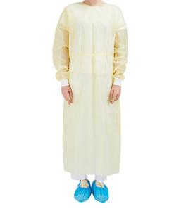 Vente en gros personnalisé jetable à manches longues robe d'isolation respirant imperméable <span class=keywords><strong>PP</strong></span> + PE certifié ISO pour les adultes - Product Image 1
