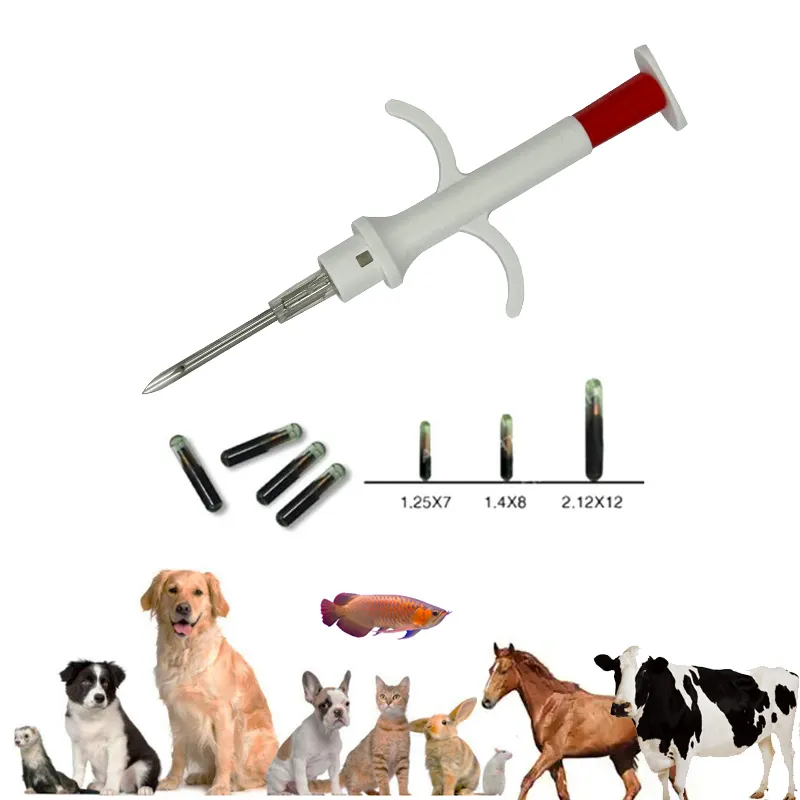 2.12x12 मिमी एफडीएक्स-बी कुत्ते/बिल्ली/पालतू जानवर/गाय/भेड़/मवेशी/पशुधन के लिए माइक्रोचिप पशु चिप्स प्रत्यारोपण करता है