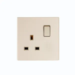 Modern electric power socket and wall switches high quality 1-Gang 13A DP socket switch