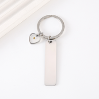 Ywyougang Porte-clés personnalisable en acier inoxydable avec mini-breloque cœur, accessoire gravable
