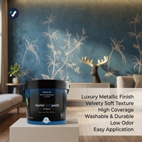 Peinture acrylique liquide artistique à double texture, zéro COV, haute lavabilité, pour décoration murale intérieure métallisée lavable au pinceau