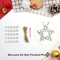 Kit de Macramé Limitado de Navidad, Estilo Bohemio/Nórdico, Cuentas de Madera Coloridas, Estrella, Manualidades, Decoración Multicolor para Coche/Bolso/Hogar, Regalo, Tutorial