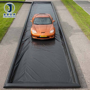 Tapis de confinement pour zone de lavage industrielle OEM |   Bâche en PVC tissée unie sur mesure, robuste, pour garage, concessionnaire, lavage de camions - Product Image 1