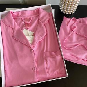 Damen Sommer Kurzarm-Pyjama Schlafanzug mit Paspelierung Maßgefertigte Modal-Pyjamas Loungewear Damen-<span class=keywords><strong>Sets</strong></span> Nachtwäsche Damen-Nachthemd - Product Image 1