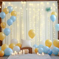 Rideaux de fond de scène de mariage avec guirlandes lumineuses pour décorations de fête, fiançailles, baby shower, anniversaire et décoration intérieure