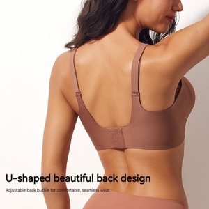 Luxueux à la mode respirant gel de gelée sans couture soutien complet du buste soutien-gorge de contrôle des seins latéraux push-up pour les femmes tricoté solide tasse Plus - Product Image 5