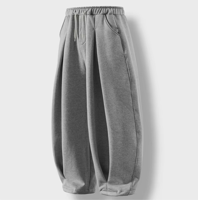 MoDu Custom New Design Gray Baggy Pants Wide Leg Straight Sweatpants Balloon Heavy Cotton Sweatpants Mens Jogger Sweatpants