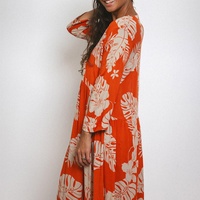 Vestido Casual de Mujer con Botones en V Profundo, Alta Calidad, Venta Caliente 2025, Vestido Maxi Hawaiano de Rayón Prelavado Personalizado