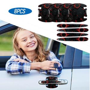 8PCS Adhesivos de Protección para Manijas de Puerta de Coche con Diseño de Panal de Abeja, Películas Protectoras de Pintura para Manijas de Puerta de Coche - Product Image 4