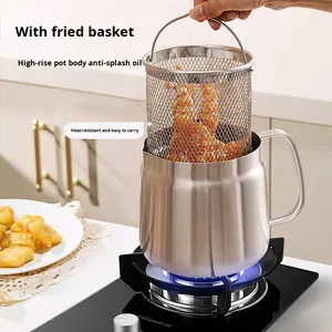 Recipiente para Filtro de Aceite de Acero Inoxidable 304 con Colador de Malla Fina y Cesta para Freír, Contenedor de Grasa, Herramienta de Cocina - Product Image 1