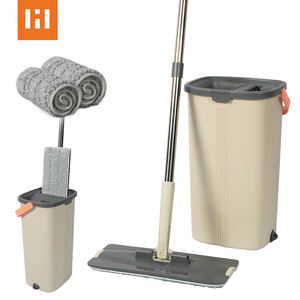 HOLAMOPA Serpillère plate magique rotative à 360 degrés et seau avec manche en acier inoxydable pour le nettoyage humide et sec <span class=keywords><strong>de</strong></span> la maison - Product Image 1