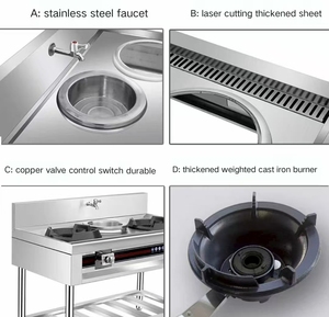 100*60*80cm đơn giản thương mại thép không gỉ đôi Burner <span class=keywords><strong>gas</strong></span> đung Bếp <span class=keywords><strong>gas</strong></span> phẳng - Product Image 4