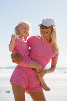 Ensemble de plage classique personnalisé pour maman et fille, t-shirt et short oversize en éponge, vente en gros