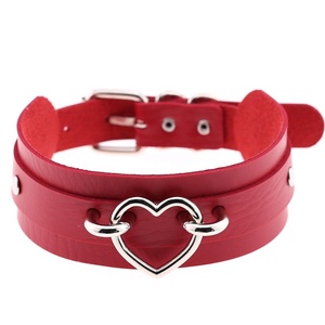 Gioielli alla Moda, Collana Choker Punk Color Argento con Anello a <span class=keywords><strong>Cuore</strong></span>, Collana Choker Esagerata per Nightclub - Product Image 1