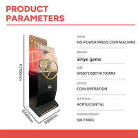 Machine à presser les pièces de monnaie sans électricité, fonctionnant à la pièce, pour pièces souvenirs, distributeur automatique DIY avec poignée à roue