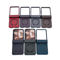 Étui de luxe antichoc en cuir PU à motif animalier avec protection d'écran estampée à chaud et support anneau pour téléphone portable Motorola Razr 60/50