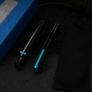 มีดพับเหล็กดามัสกัส TREDKNIX 535-5 สำหรับตั้งแคมป์ ปลายแหลม ด้ามคาร์บอนไฟเบอร์ ใบมีดหนา 0.3 มม. ขายส่งจากโรงงาน รับผลิตแบบ OEM - Product Image 4