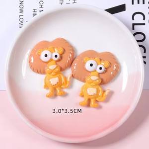 Cabujón de resina pintado a mano de alta calidad, figuritas de animales de zoológico con parte posterior plana para recuerdos de bricolaje, estilo Artificial - Product Image 2