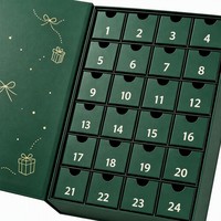 Boîte cadeau en papier magnétique pliable, emballage pour les fêtes, logo personnalisé pour calendrier de l'avent, vente au détail