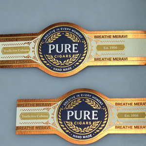 Étiquette personnalisée imperméable en feuille d'or pour tube de cigares pré-roulés - Product Image 2