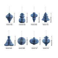 Décorations de Noël suspendues en papier nid d'abeille magnétique, pliables en 3D, écologiques, légères, décorations de fête nordiques pour l'arbre de Noël