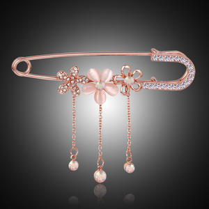 エレガントなジュエリーラインストーンクリスタル合金服装飾白鳥ピン女性の女の子のための新しいブローチビッグピンブローチ - Product Image 2