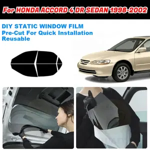 ZHUAIYA تظليل نافذة السيارة قابل للإزالة مقطوع مسبقًا غشاء تظليل نافذة لـ HONDA ACCORD 4 DR SEDAN 1998-2002