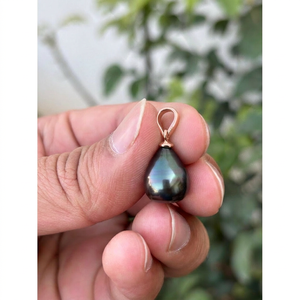 Pendentif en perle de Tahiti naturelle, argent sterling 925, bijoux en perles faits à la main, fournisseur en gros OEM ODM - Product Image 2
