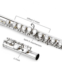16-Hole White Copper C Tone Flute Woodwind Music Instrument