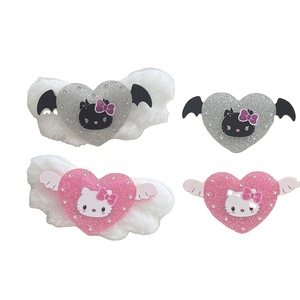 Charmes en résine Sweet Cool Y2k <span class=keywords><strong>Demon</strong></span> Kt Cat Love Heart, chaton à ailes blanches, bricolage, artisanat, décorations, accessoires pour téléphone portable, accessoires pour cheveux - Product Image 1