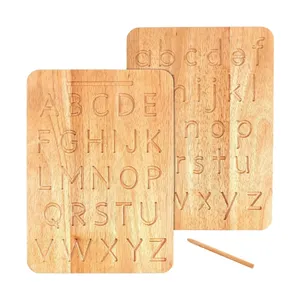 Grote Omkeerbare Montessori Letters Leren Houten Alfabet Tracing Board Voor Peuter Naar Kleuterschool