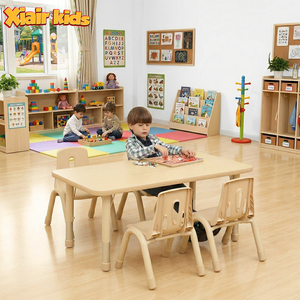 Meubles de <span class=keywords><strong>garderie</strong></span> préscolaire Montessori écologiques, ensemble table et chaises en plastique, fournitures pour centre d'apprentissage en classe maternelle - Product Image 1