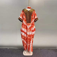 Robe élégante à manches courtes et col rond, ornée de sequins, style musulman du Moyen-Orient, vente en gros, nouvelle collection