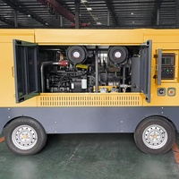Compresseur d'air à vis portable haute efficacité 20 bar 25 bar / 185 CFM 250 CFM avec moteur Cumins
