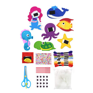 Débutant enfants bricolage animaux de la mer <span class=keywords><strong>sirène</strong></span> feutre en peluche Kit fournitures d'art éducatif pour garçons filles faire leur propre océan pour la couture - Product Image 5
