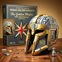 Édition de collection : Ensemble de briques de construction Casque de Chevalier Doré, 800+ pièces, Modèle de construction MOC sur le thème du sport pour les fans