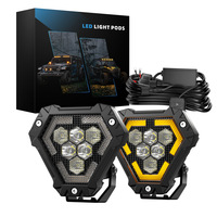 Projecteur LED 4,5 pouces 57W 2906LM longue portée, faisceau spot et large, DRL ambre, éclairage tout-terrain, étanche IP68, pour 4x4, camion, VTT, UTV