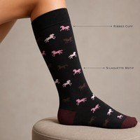 Chaussettes d'équitation pour cavaliers, chaussettes hautes en tricot uni pour bottes de paddock, entraînement, compétition, équitation du week-end