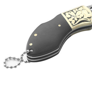 ダマスカス製キーホルダー型ミニ折りたたみポケットEDCナイフ アウトドアキャンプサバイバル用 - Product Image 3