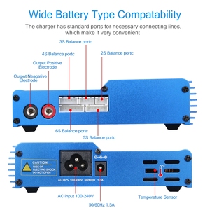 Cargador IMAX B6AC 80W Azul, Cargador Doble de Potencia Profesional, Descargador de Equilibrio 0.1-6.0A para Baterías Li-ion/Nimh/Nicd 2-6S RC Lipo, 10W Máx. - Product Image 6