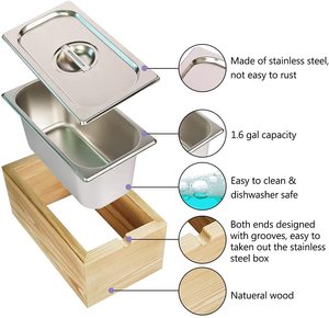 Poubelle de cuisine pour aliments, en <span class=keywords><strong>bois</strong></span>, anti-rouille, en acier inoxydable, 1 pièce - Product Image 5