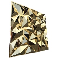 Panel de pared 3D de PVC para decoración, Panel de pared de Pvc, metalizado, dorado y plateado con diamantes, resistente al fuego