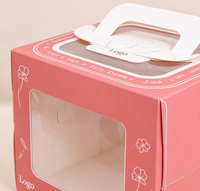 Boîte à gâteau de célébration pour mini-gâteaux, boîte en papier biodégradable de qualité alimentaire avec poignée et fenêtre pour anniversaire